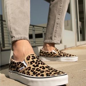 NWT Vans Leopard Print Slip-On Skate Shoe